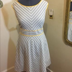 London Times seersucker striped fit and flare